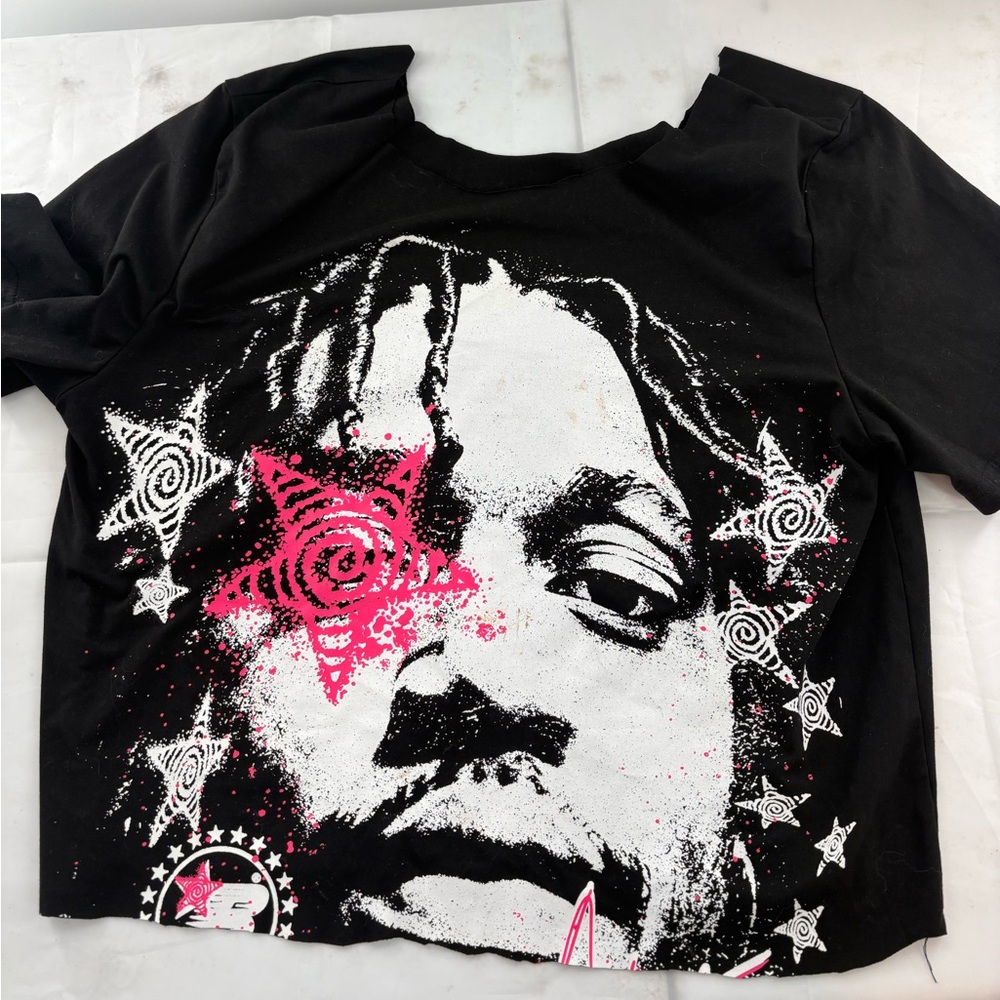 Hellstar Black Graphic Star Face Tee - Pink & White Print